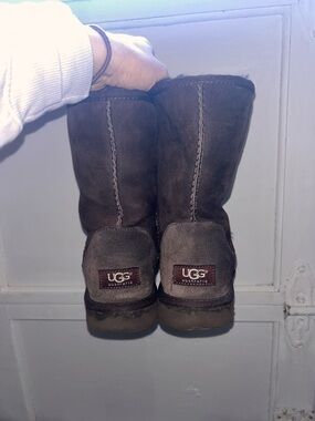 UGG Suede Short Boots in Dark Brown